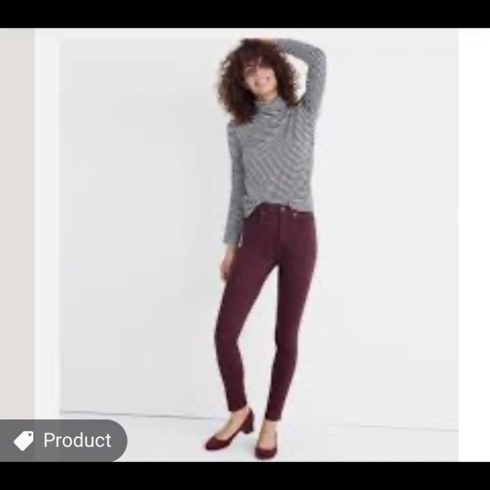 EUC✨Madewell 10" High-Rise Skinny Deep Plum Jeans